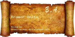 Bramer Anita névjegykártya