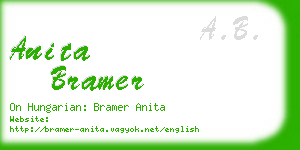 anita bramer business card